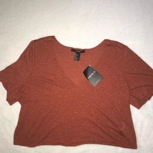 Forever 21 cropped red tee